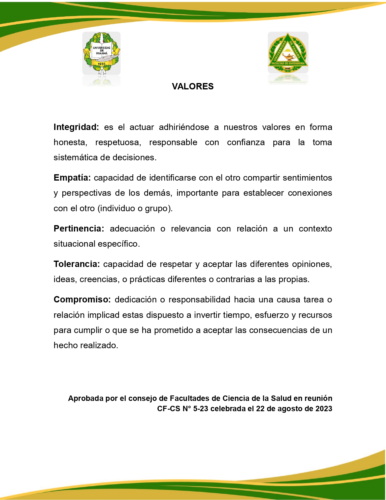 Valores Facenf